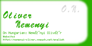 oliver nemenyi business card